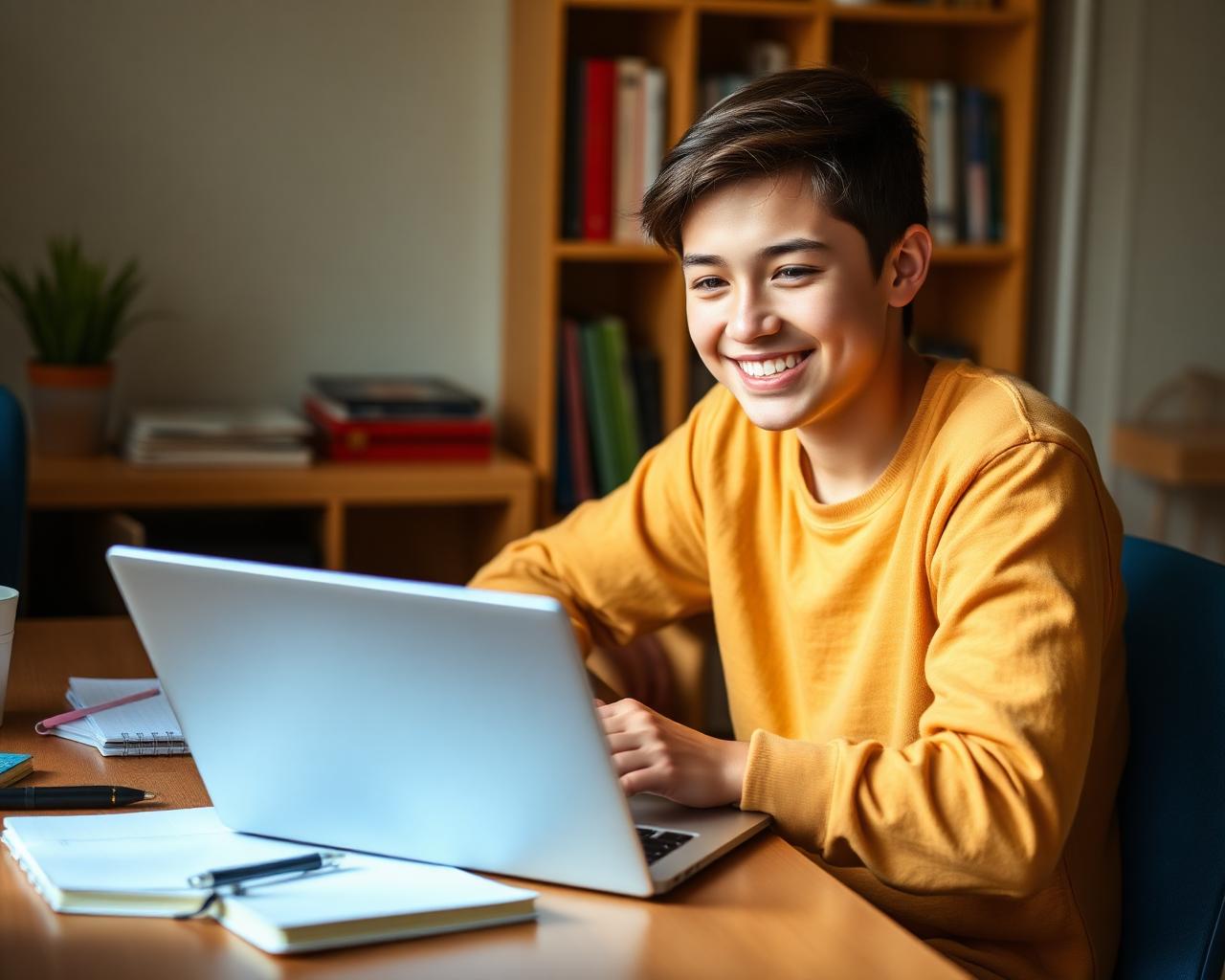 Student learning online with Global Axis Academy